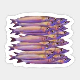 Purple fish bank Sticker